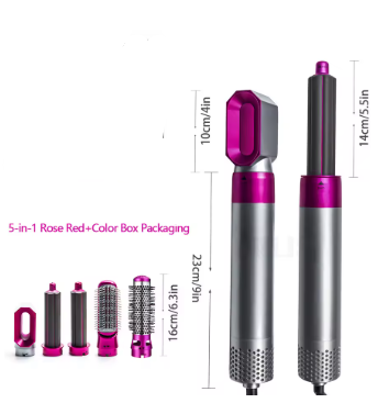 5-in-1 Hot Air Brush Styler – Auto Curling, Straightening, Volumizing Tool🪻
