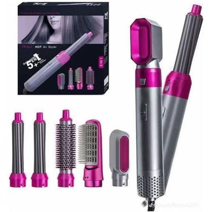 5-in-1 Hot Air Brush Styler – Auto Curling, Straightening, Volumizing Tool🪻